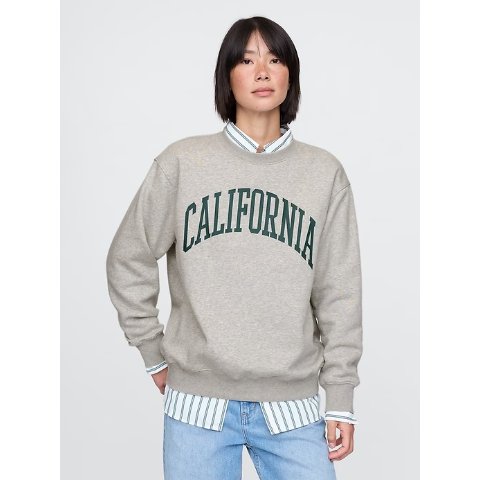 复古毛圈Logo卫衣