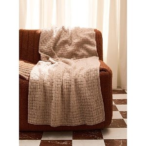 羊毛和羊驼毛编织篮筐毯 127 x 152 cm