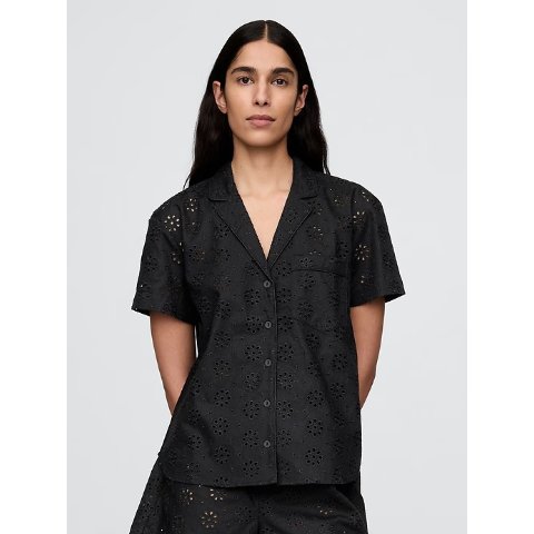 网眼府绸衬衫家居服