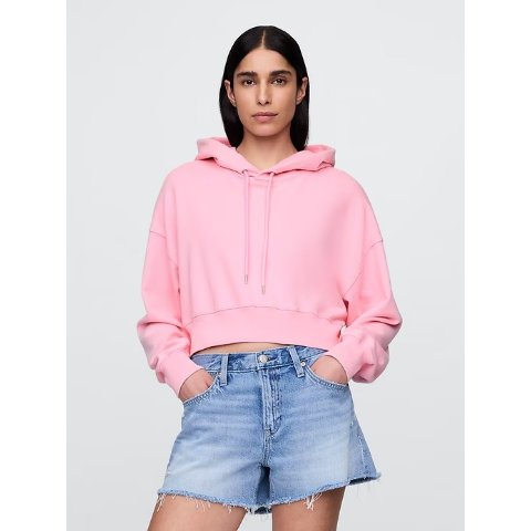 Oversized毛圈短款卫衣 