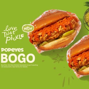 薅它❗️Popeyes大汉堡买1送1啦、新口味速来尝鲜
