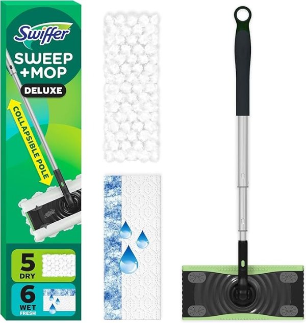 Sweep and Mop Deluxe，二合一地板拖地和清扫套装