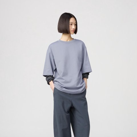 AIRism 棉质oversized圆领 T 恤