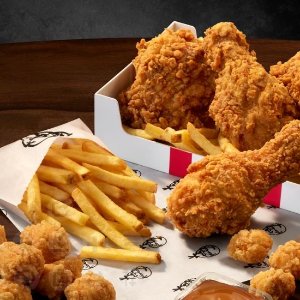 🍗4份原味鸡+鸡米花+2份薯条KFC 双人炸鸡套餐$10🔪吃出疯狂星期四的感觉