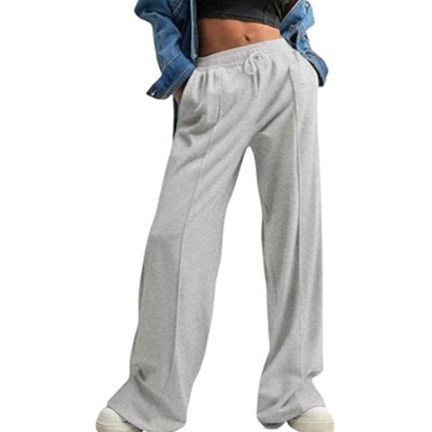 Generic 超显腿长的高腰阔腿休闲裤