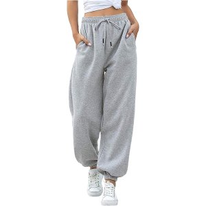 Sweatpants 女士高腰宽松卫裤 带口袋