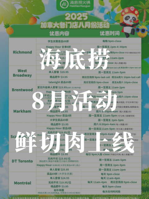 海底捞8月活动🔥单人19.95🔪套餐🥩无肉不欢继续安排👌