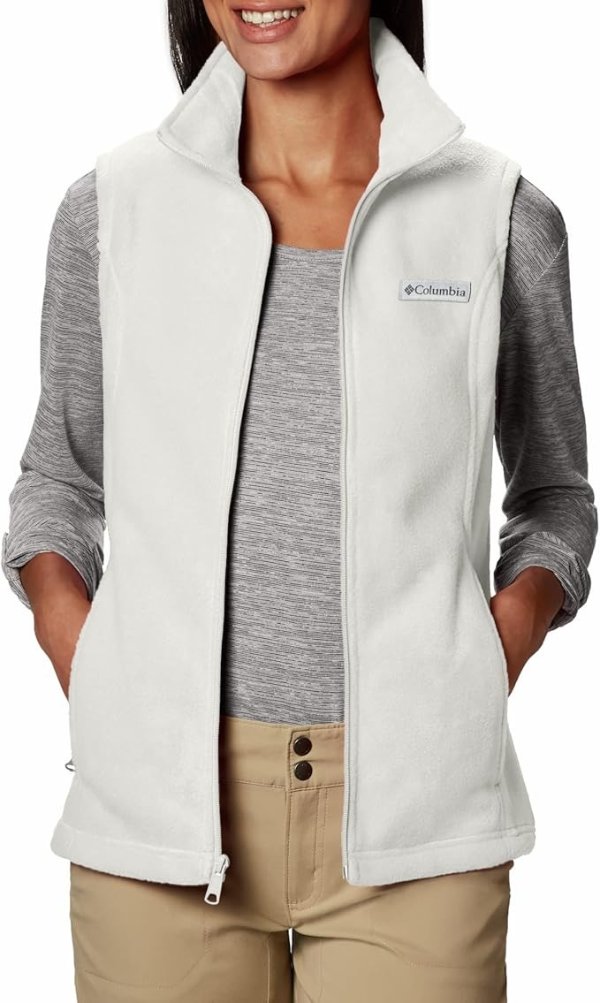 纯白抓绒背心 M码