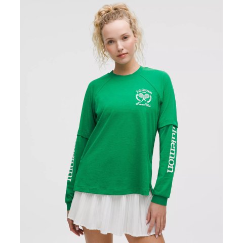 LululemonTennis Club 长袖T恤 拼接款