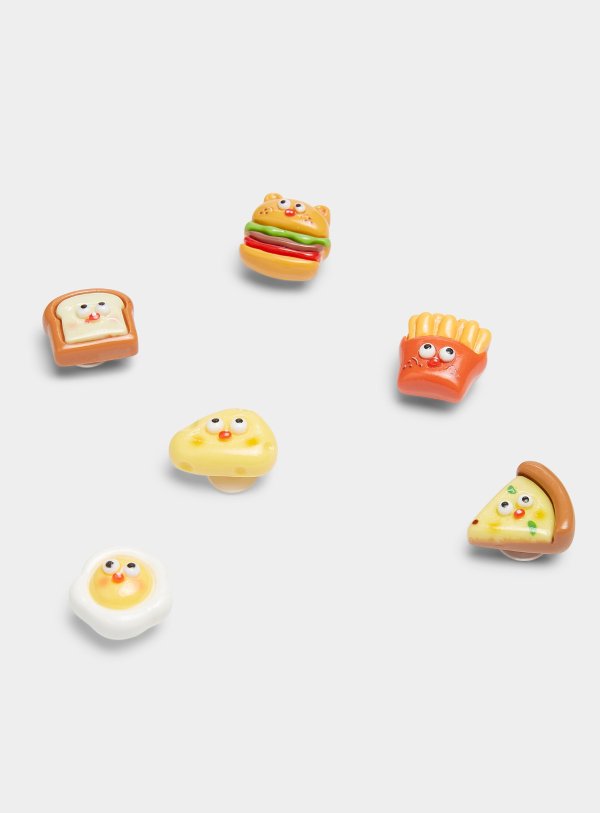 食物洞洞鞋饰品 6件套