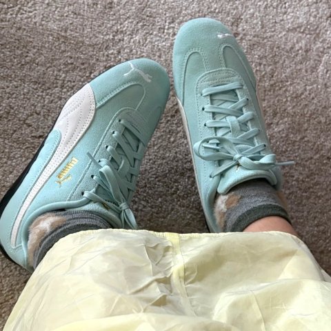 Puma成人款要$130嘞 都能买三双了 Speedcat OG 大童薄荷汽水绿