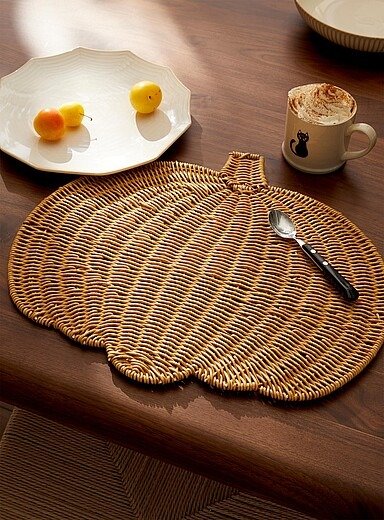 万圣节南瓜编织餐垫