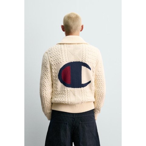 Champion纯棉材质麻花开衫