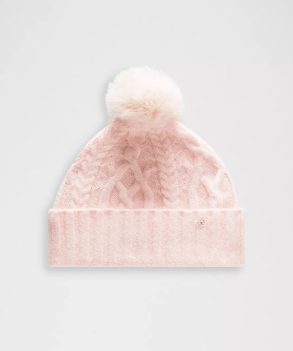 Alpaca 羊毛混纺麻花针织帽