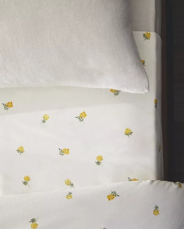 含羞草印花纯棉床单