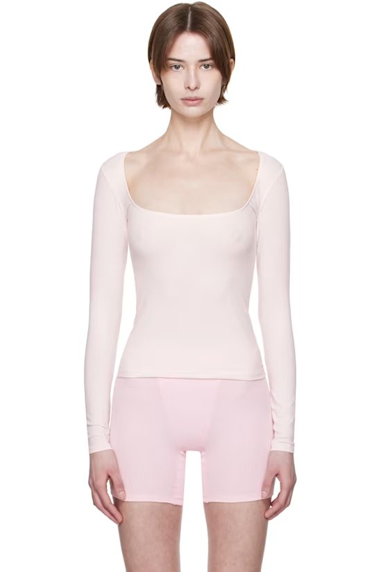 Cotton 长袖T恤 粉色