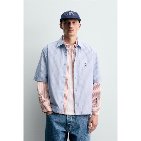 Champion条纹拼接衬衫