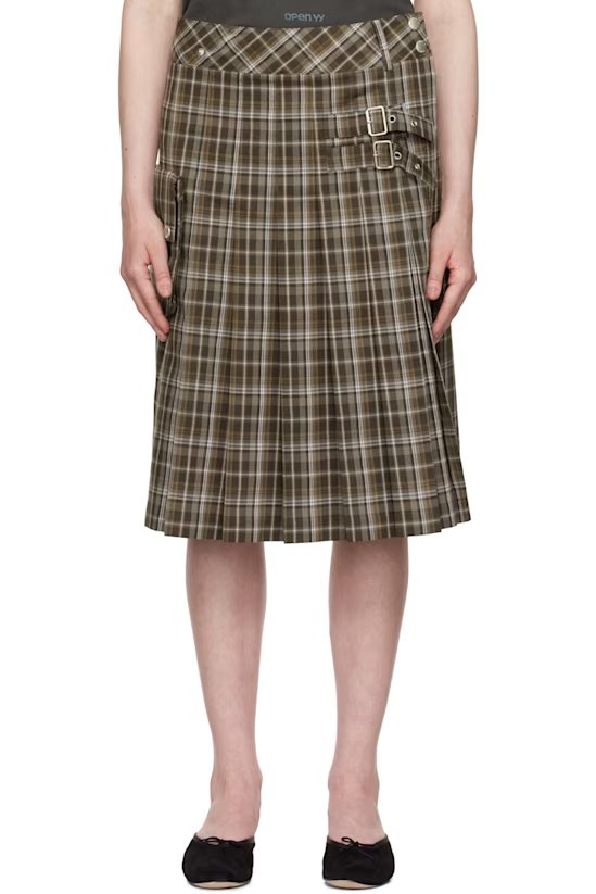 Brown 格子多口袋半裙