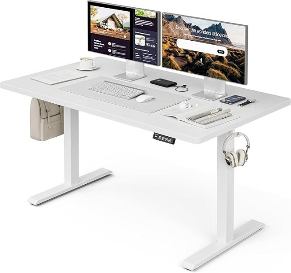 电动升降桌 40寸 白色