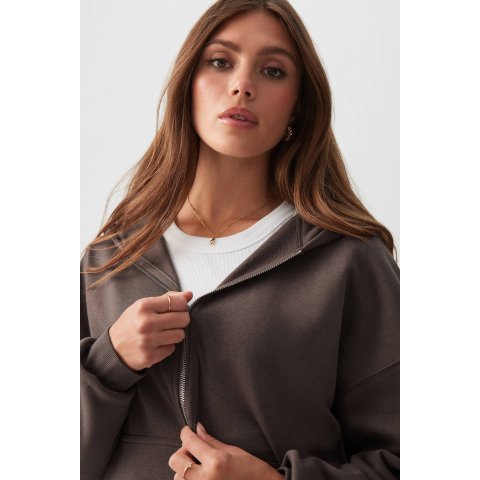 Oversized 连帽拉链卫衣