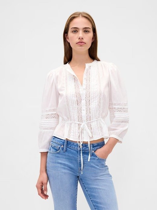 Lace Voile 镂空边上衣