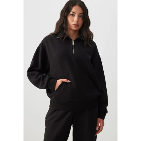 Washed 半拉链卫衣