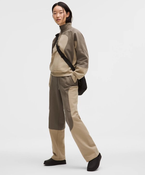 SLNSH 中腰直筒棉绒裤