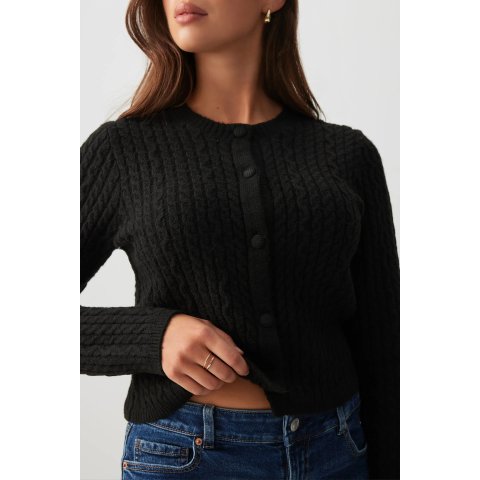 Cable Knit 短款针织开衫