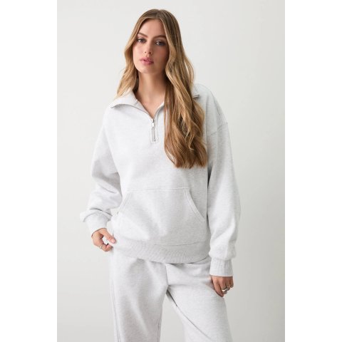 Washed 半拉链卫衣