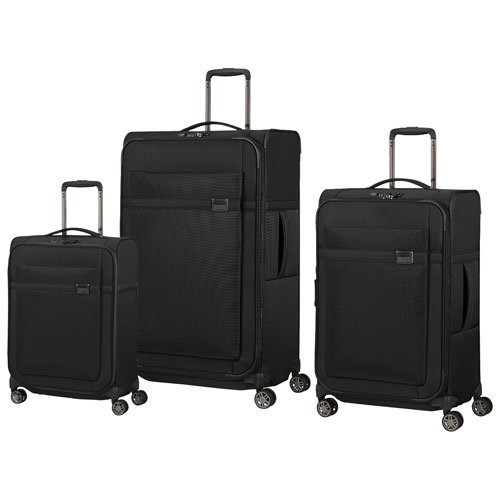 Airea 黑色软壳拉杆箱三件套