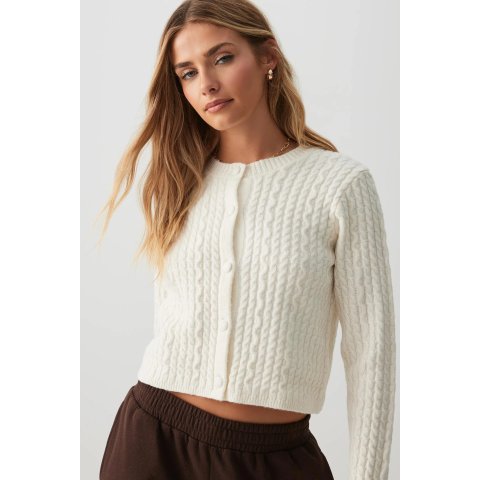 Cable Knit 短款开衫