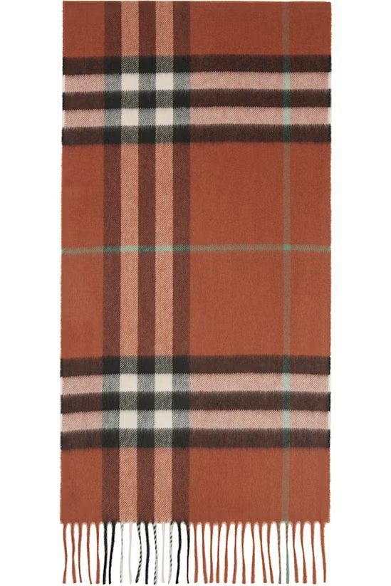 Tan Check 羊绒围巾