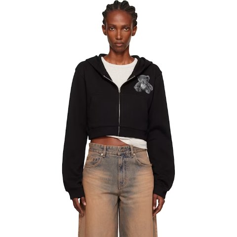 Black Teddy Bear 修身连帽卫衣