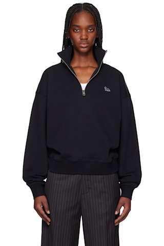 Black Baby Fox 半拉链卫衣