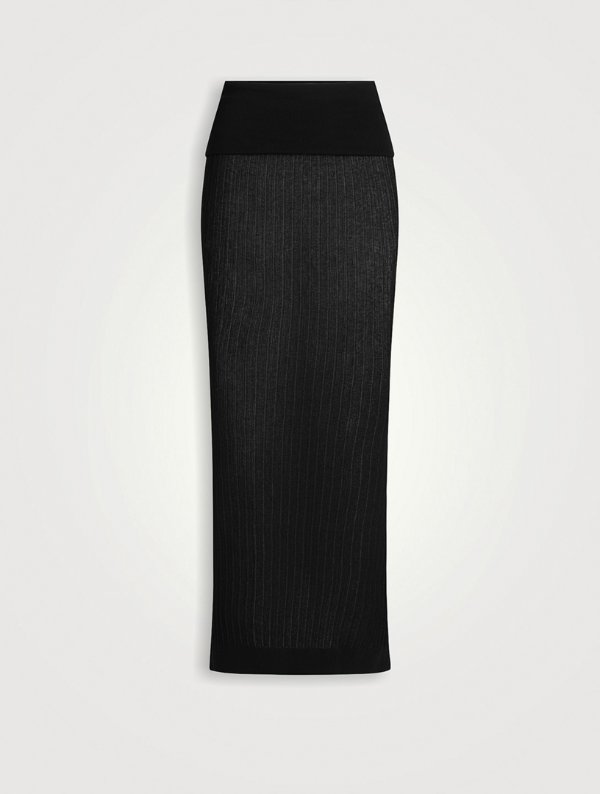 Sheer Knit 折边长裙