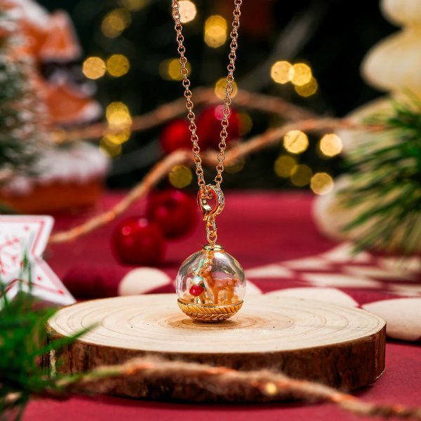 Reindeer 圣诞球形项链