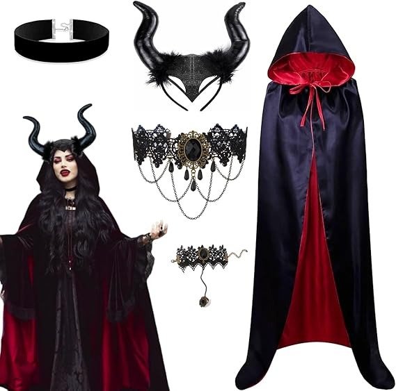 Evil Queen 女款黑色披风套装