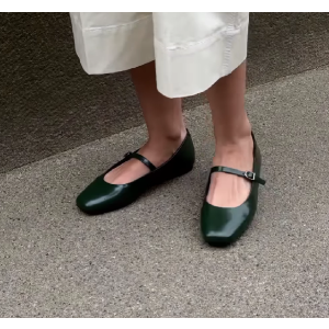 ECCO复古风必备 Margot 女士复古绿玛丽珍