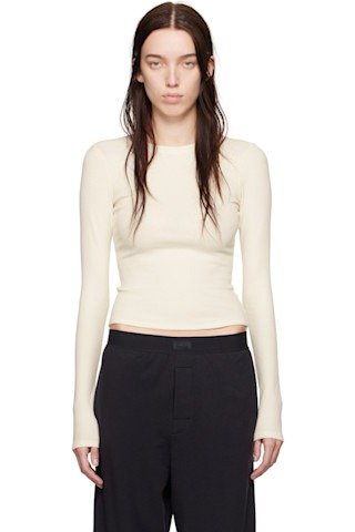 Off-White 棉质罗纹长袖T恤