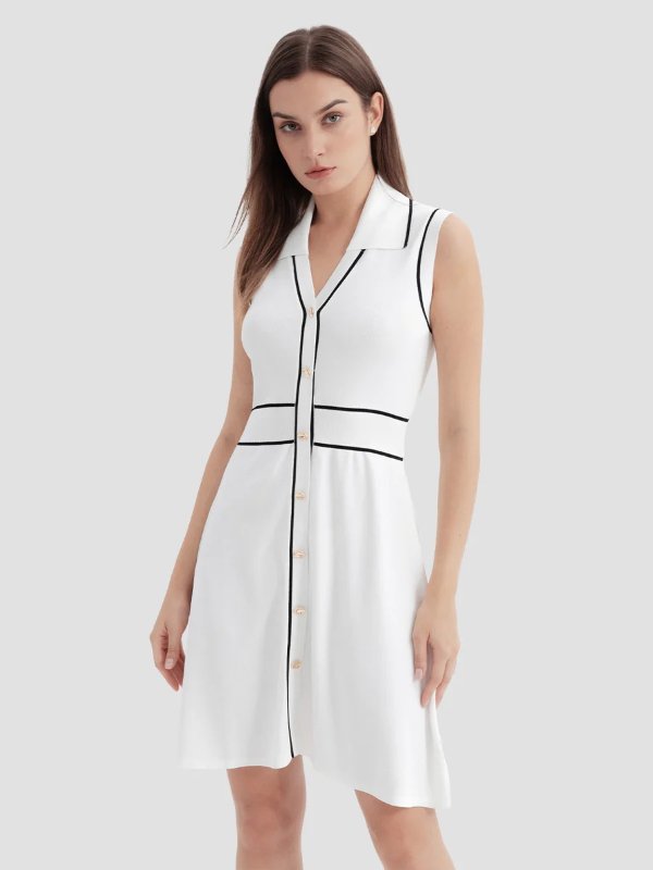 无袖针织连衣裙