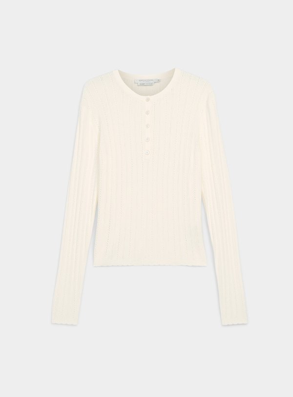 Henley 镂空针织毛衣