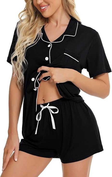 女士短袖睡衣套装 XS-XXL