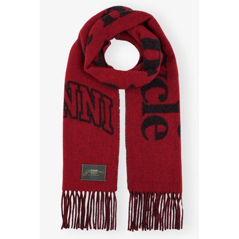 Graphic 羊毛围巾 红色