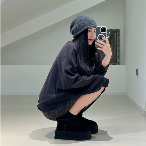 UGG Ultra Mini 经典厚底黑色