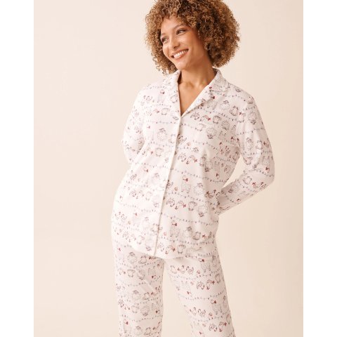 Farm Friends 印花绒面睡衣