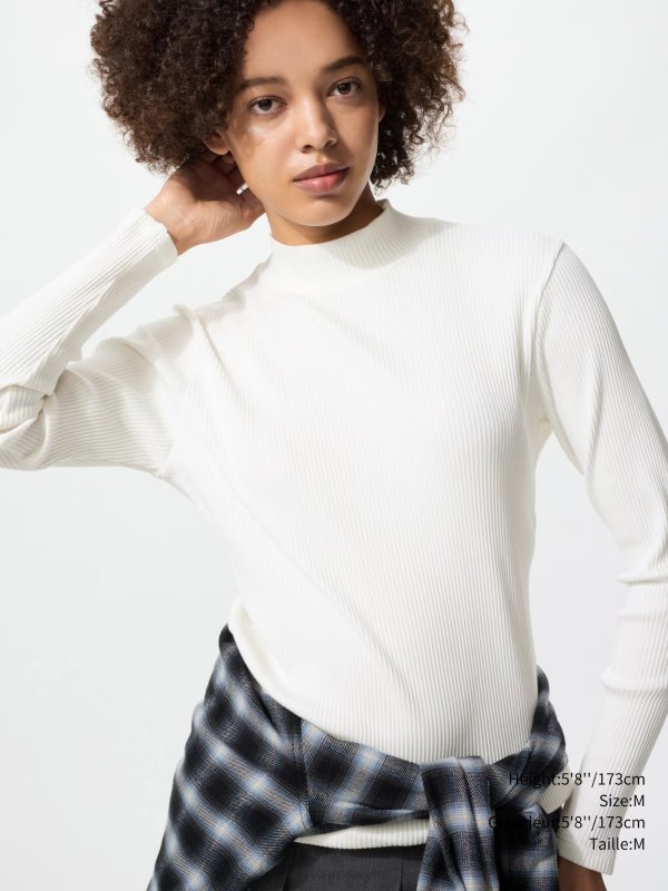 高领罗纹女T恤（多色可选）