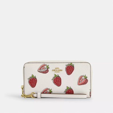 Long 草莓拉链钱包