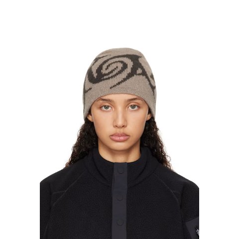 Graphic 棕色针织帽