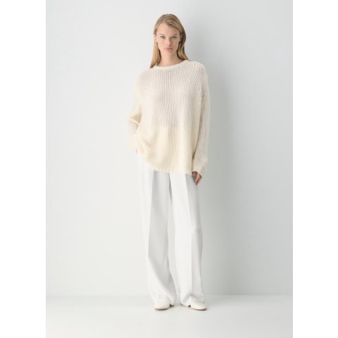 Mesh 羊绒宽松圆领毛衣