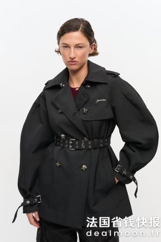 GanniHeavy Twill 中长风衣 黑色